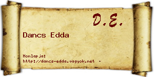 Dancs Edda névjegykártya